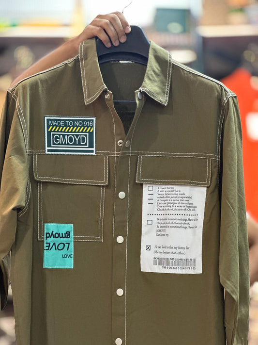 Turkish Imported Casual Shirt – Patch Style with White Outline