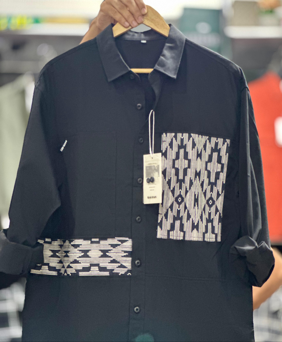 Turkish Imported Casual Shirt – Zigzag Patch Style