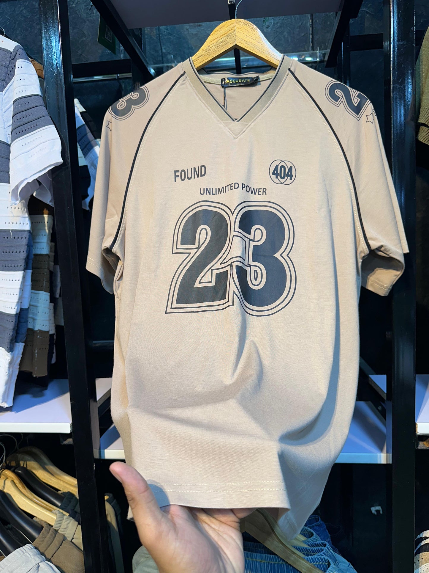 V-Neck Down-Shoulder T-Shirt