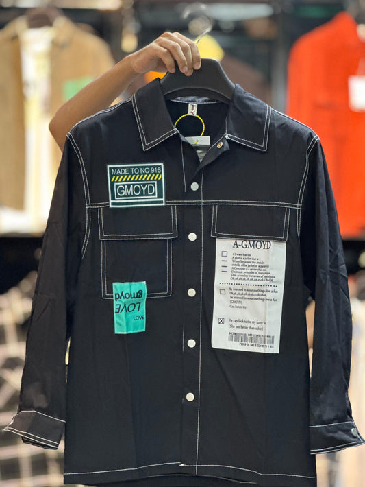 Turkish Imported Casual Shirt – Patch Style with White Outline