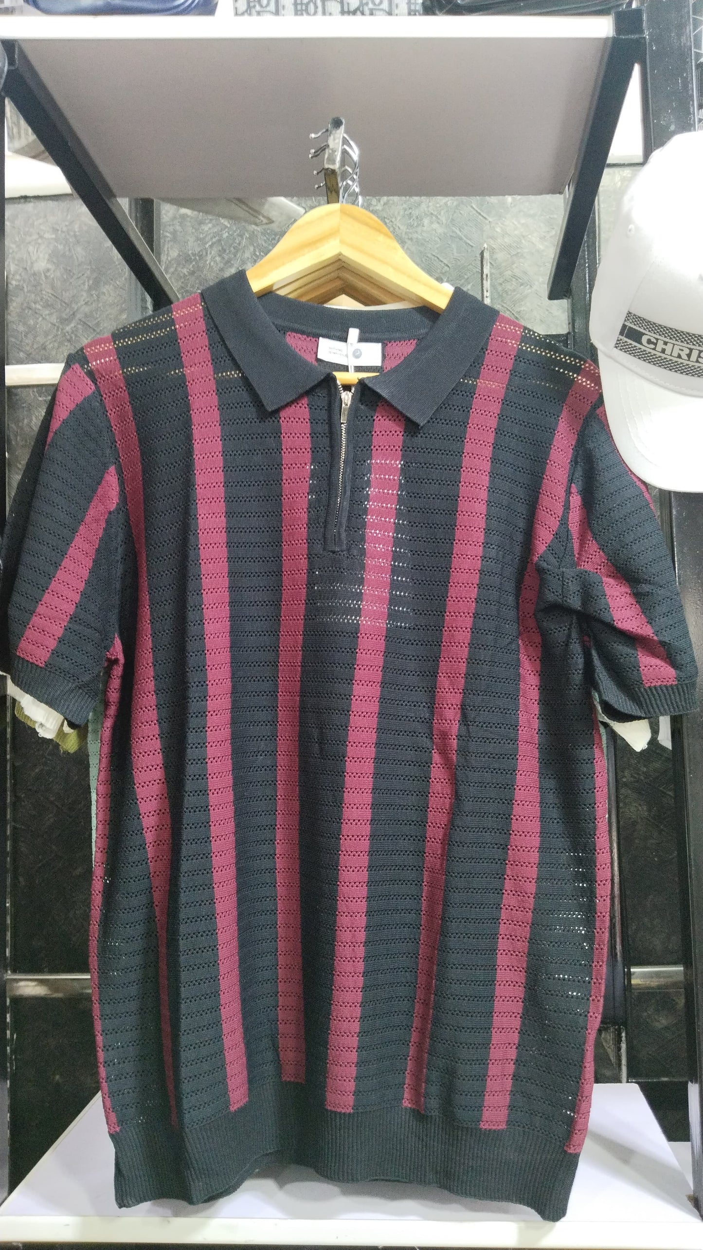 zipper knitted old money polo